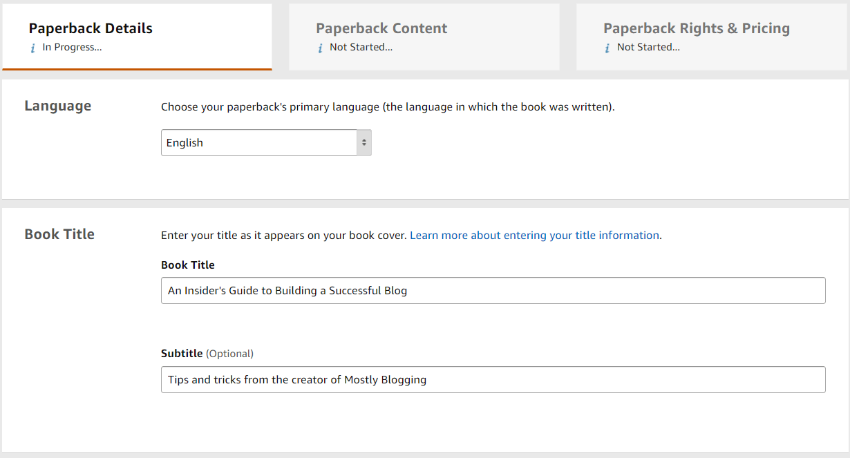 How to use the Kindle Book Format