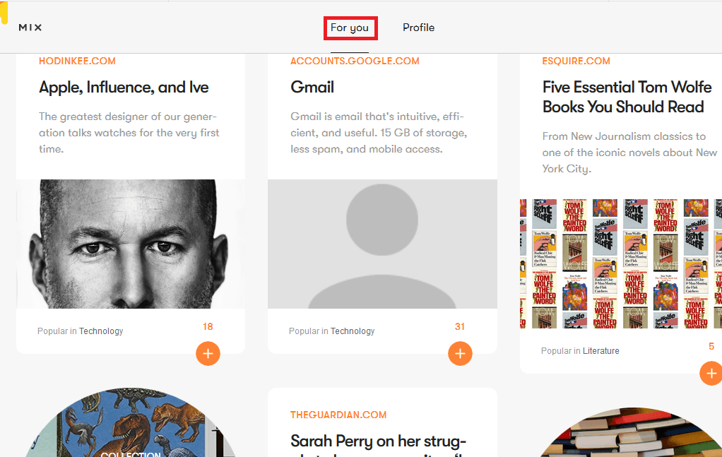 Sites like StumbleUpon like Mix