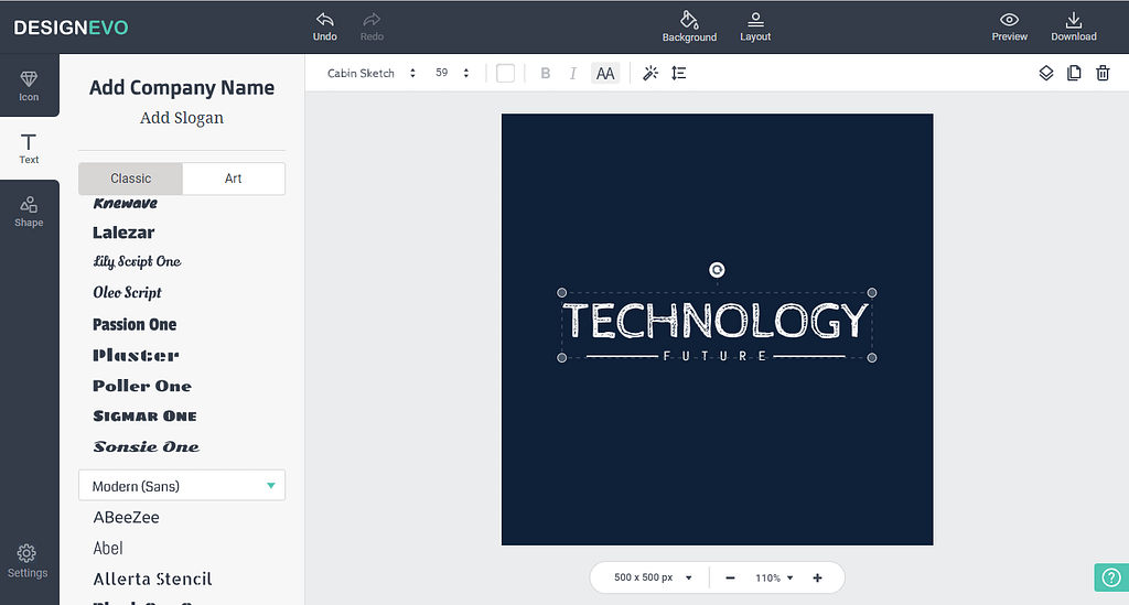 DesignEvo makes professional-looking logos.