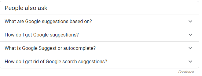 auto suggestion examples subheads