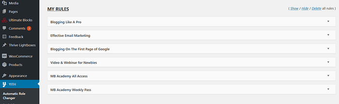WordPress roles