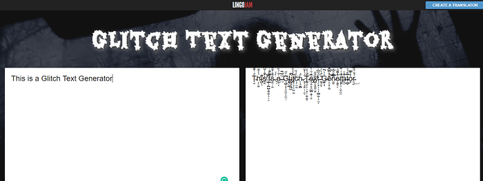 weird text generator Lingo Jam glitch text