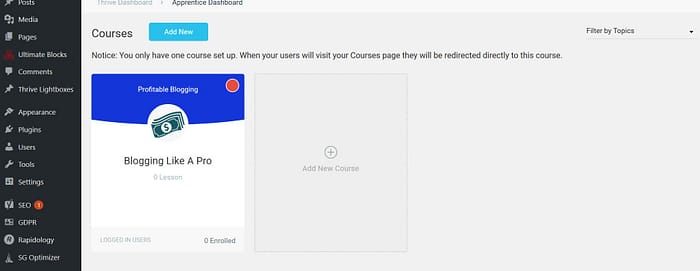 add new course