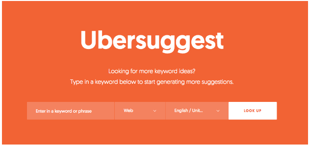 Ubersuggest keyword research tool