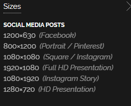 How to change the sizes of a social media quote.