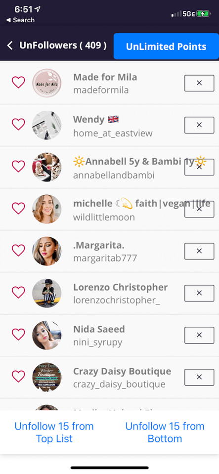 unfollow app manually unfollow