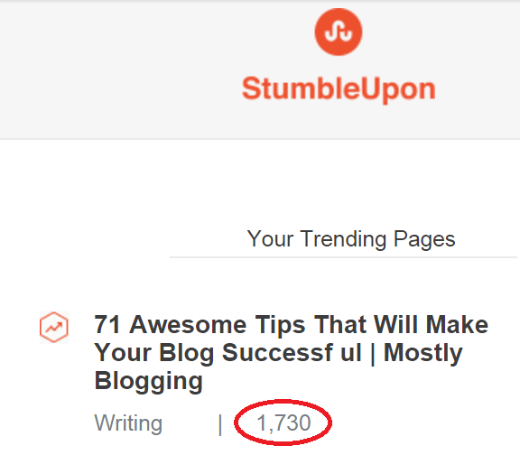 StumbleUpon produces mass traffic