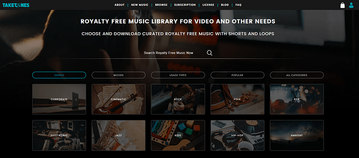 Royalty-free music can be found at TakeTones