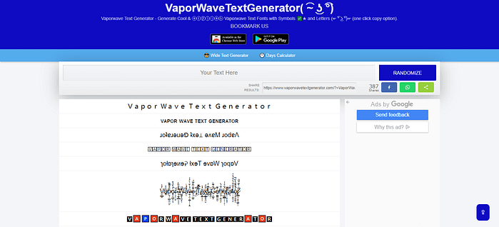 crazy text generator