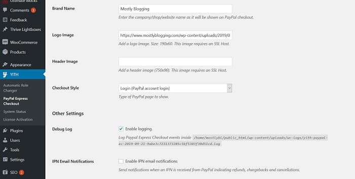 PayPal Express Checkout branding