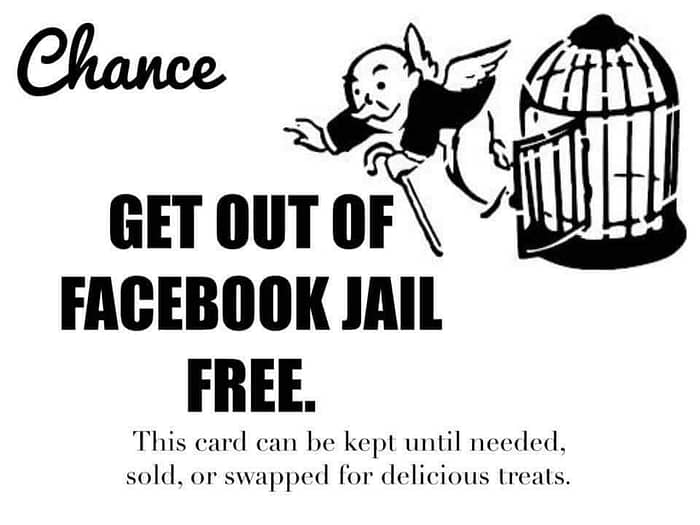 how to get out of Facebook Jail free card