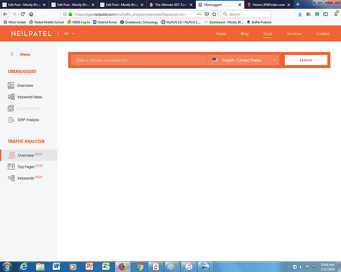 Ubersuggest io Traffic Analyzer