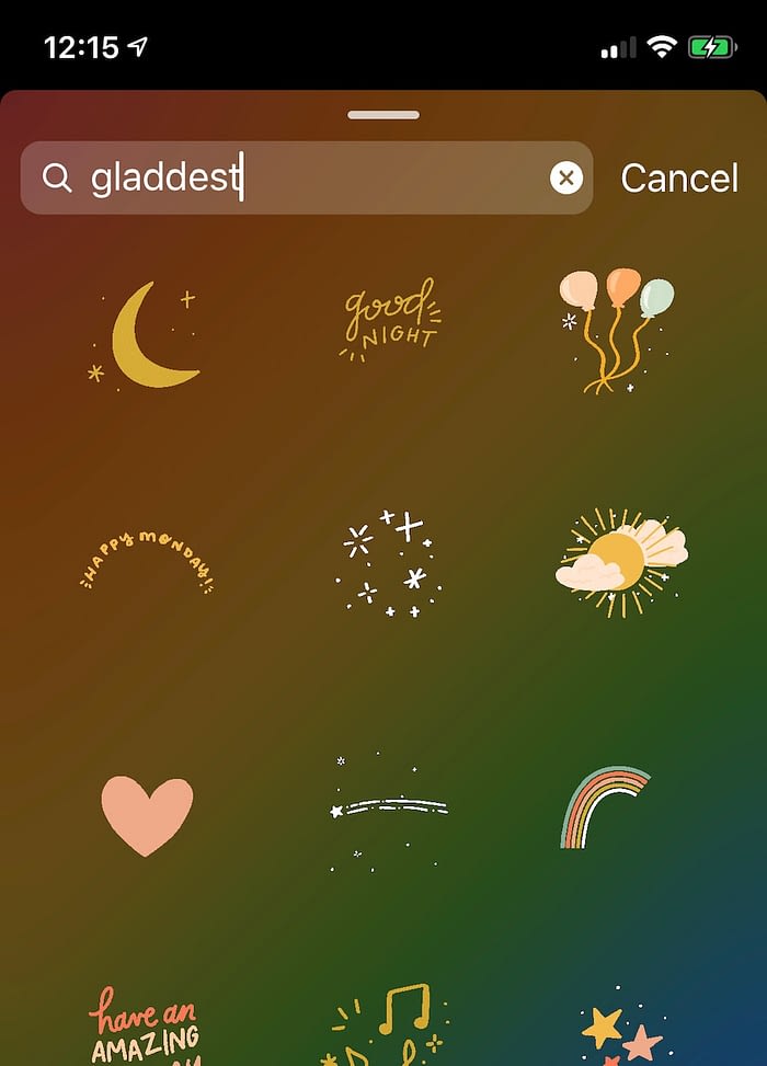 custom Instagram sticker Gladdest