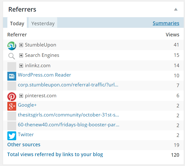 The screenshot shows StumbleUpon produces daily mass traffic.