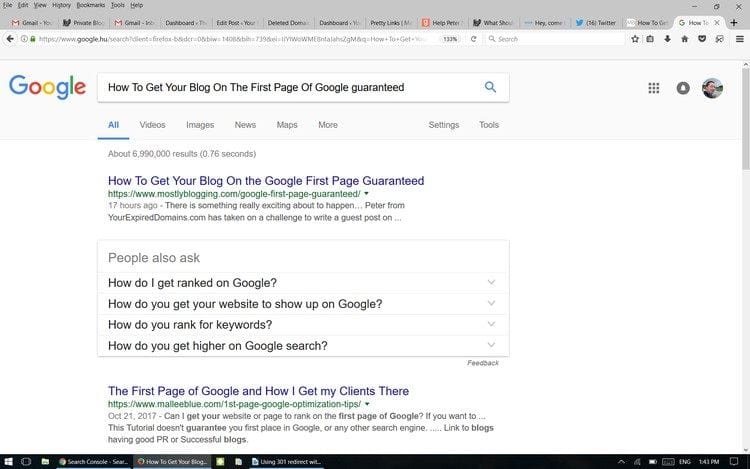 Google first page guaranted for free: The screenshot proves these methods work in 9 hours