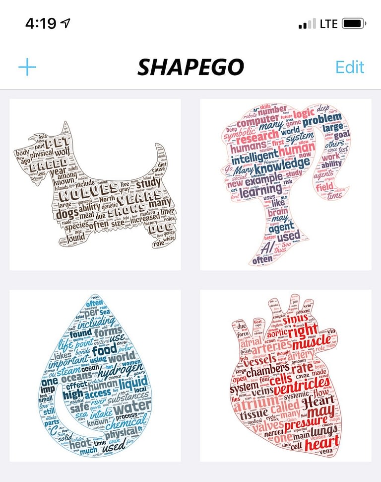 house cloud shapes and word generator
